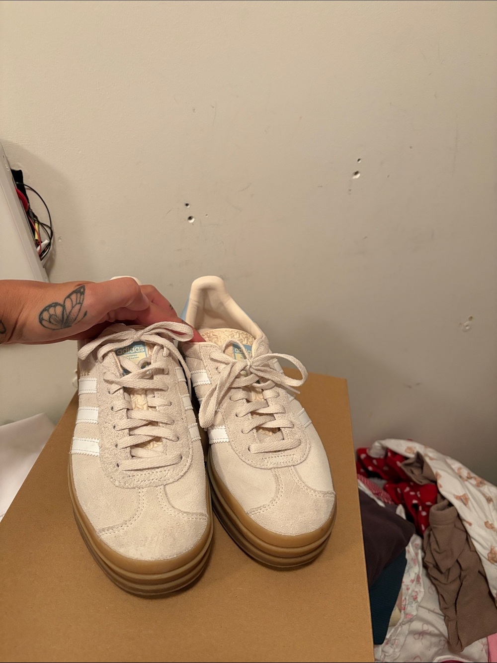 adidas Gazelle platform Bold J 'Wonder White Clear Sky' - Picture 3 of 4